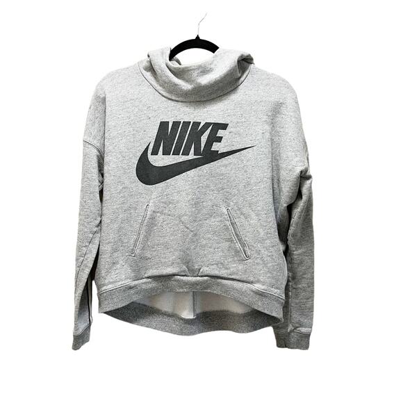 Nike Sweatshirt Hoodie Jacket Gray Fleece Cotton Pullover Sportswear Sz XS - Picture 1 of 8
